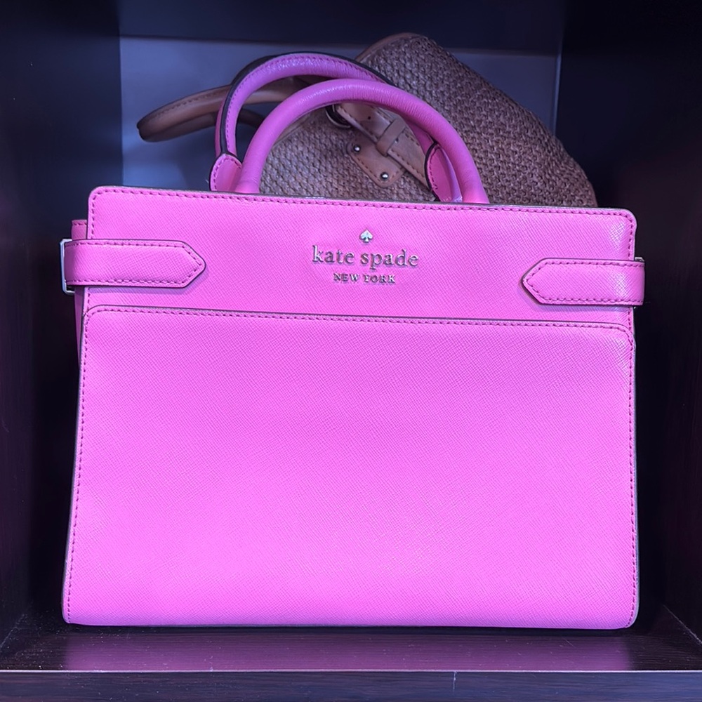 Kate Spade Pink Satchel with Sleek Strap Detail